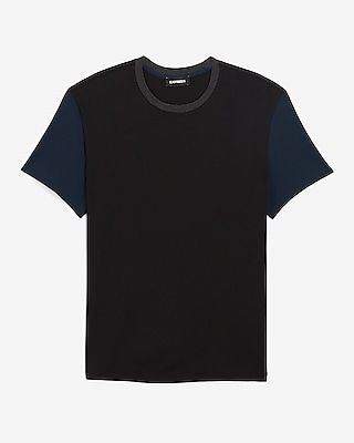 Color Block Crew Neck T-Shirt Black Men's XL