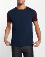 Color Block Crew Neck T-Shirt Blue Men's M