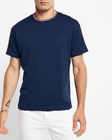 Solid Tipped Crew Neck T-Shirt Blue Men's S