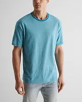 Relaxed Striped Collar Perfect Pima Cotton T-Shirt Men