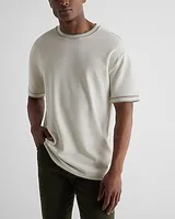 Relaxed Solid Tipped Luxe Pique T-Shirt Neutral Men's XS