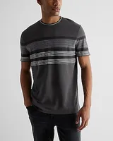 Striped Luxe Pique Crew Neck T-Shirt Men's