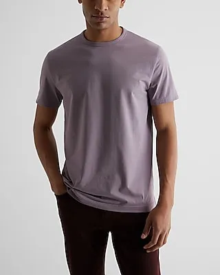 Striped Stretch Crew Neck T-Shirt Purple Men's XS