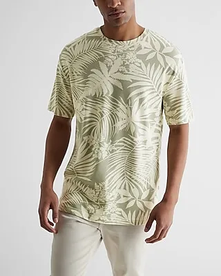 Relaxed Leaf Print Luxe Pique T-Shirt Men's L