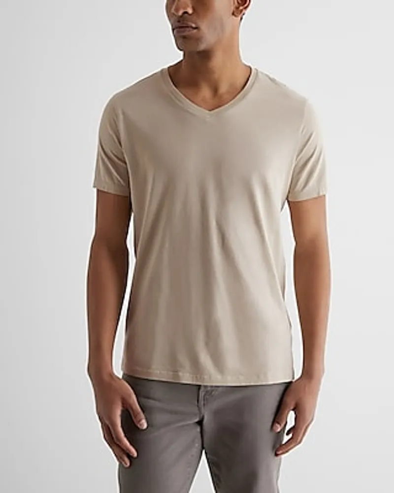 V-Neck Perfect Pima Cotton T-Shirt Neutral Men