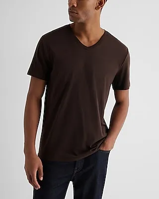 V-Neck Perfect Pima Cotton T-Shirt Brown Men's