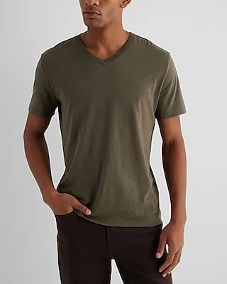 V-Neck Perfect Pima Cotton T-Shirt Green Men's XL