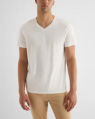 V-Neck Perfect Pima Cotton T-Shirt White Men's L