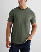 Striped Collar Perfect Pima Cotton T-Shirt Green Men's S