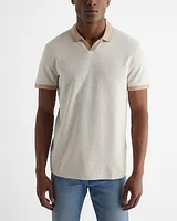 Mini Geo Johnny Collar Jacquard Polo Neutral Men's Tall