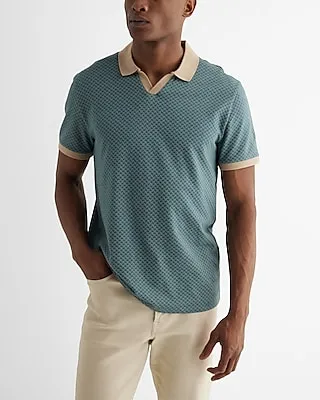 Mini Geo Johnny Collar Jacquard Polo