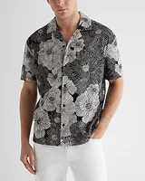 Relaxed Floral Terry Cotton-Blend Short Sleeve Polo Men