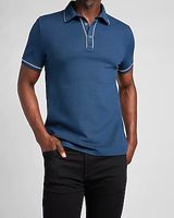 Piped Luxe Pique Polo Blue Men's S