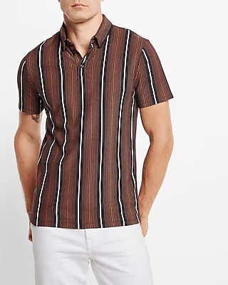 Striped Luxe Pique Polo