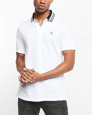 Tipped Flat Knit Luxe Pique Polo