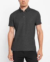 Double Knit Jacquard Dot Print Polo Black Men's XS