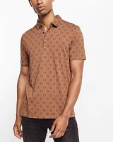 Printed Moisture-Wicking Performance Polo Brown Men's XL