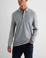 Tipped Collar Long Sleeve Pique Polo Men's