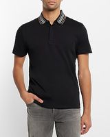 Contrast Collar Flat Knit Polo