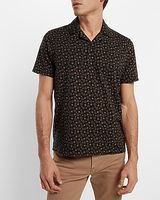 Dot Print Moisture-Wicking Performance Polo Black Men's L