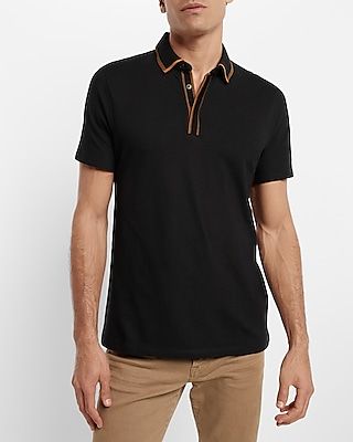 Tipped Flat Knit Luxe Pique Polo