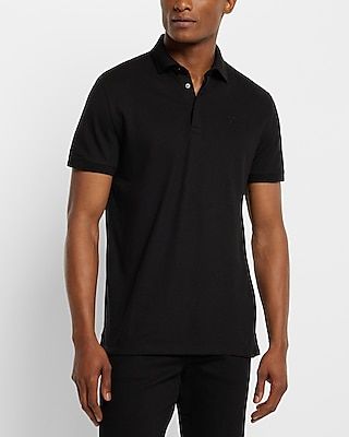 Solid Embroidered Logo Moisture-Wicking Luxe Pique Polo Men's