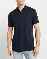 Solid Embroidered Logo Moisture-Wicking Luxe Pique Polo Men's