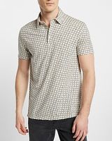 Geo Square Print Stretch Jersey Polo Neutral Men's XL