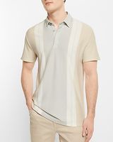 Striped Luxe Pique Polo Neutral Men's XL