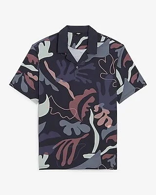 Relaxed Abstract Print Polo