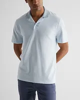 Relaxed Color Block Collar Luxe Pique Polo Blue Men's M