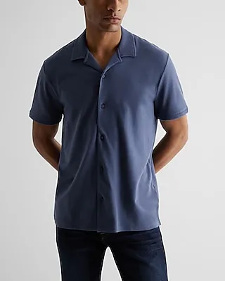 Solid Luxe Pique Button Down Polo