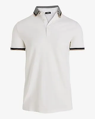 Tipped Luxe Pique Polo Neutral Men's L Tall
