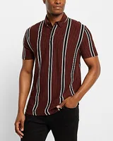 Striped Luxe Pique Polo Brown Men's S