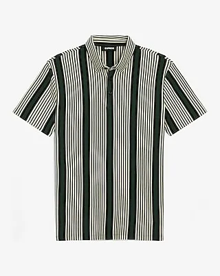 Striped Luxe Pique Polo Green Men's XL