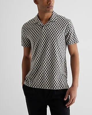 Relaxed Geo Print Cotton-Blend Polo Neutral Men's S