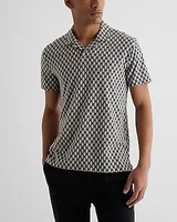 Relaxed Geo Print Cotton-Blend Polo Neutral Men's