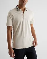 Big & Tall Geo Print Cotton Jacquard Polo Neutral Men's XXL