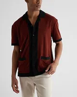 Relaxed Bordered Terry Cotton-Blend Polo Brown Men's S