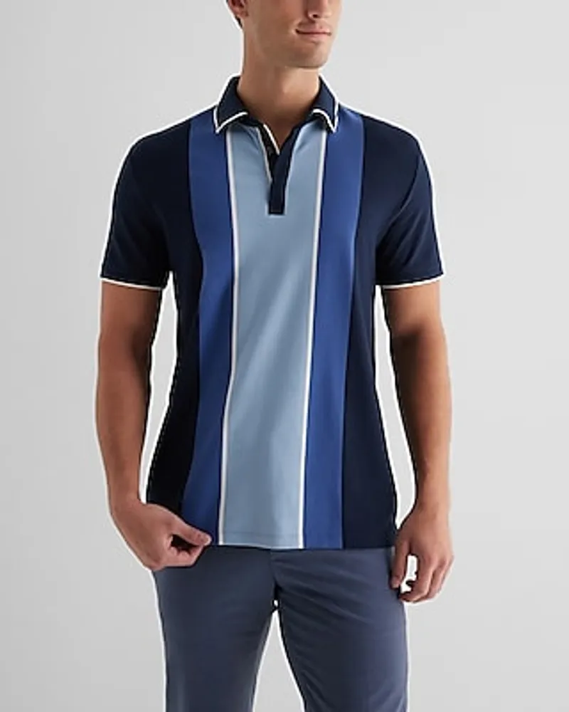 Tipped Multi Stripe Luxe Pique Polo