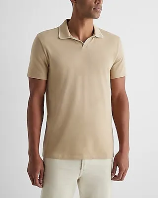 Tipped Johnny Collar Luxe Pique Polo