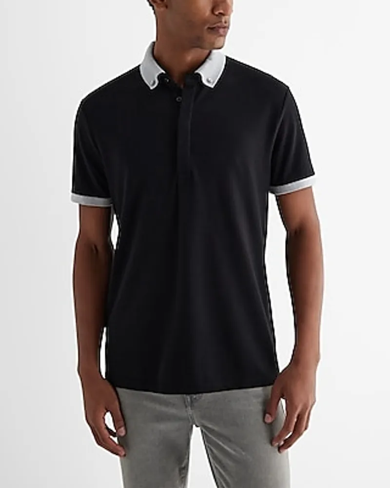 Button-Down Collar Luxe Pique Polo Men's