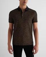 Dot Print Luxe Pique Polo