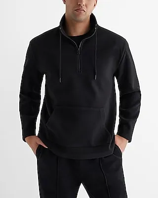 Quarter Zip Drawstring Sweatshirt Black Men's XS