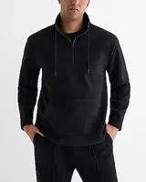 Quarter Zip Drawstring Sweatshirt Black Men's S