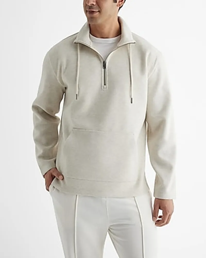 Quarter Zip Drawstring Sweatshirt Neutral Men's M