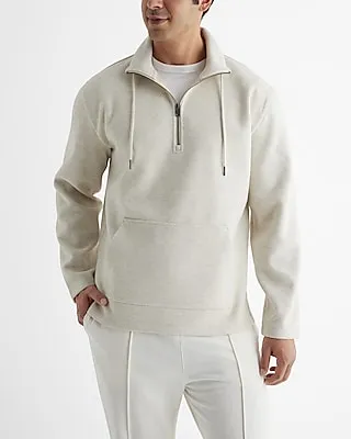 Quarter Zip Drawstring Sweatshirt Neutral Men's M