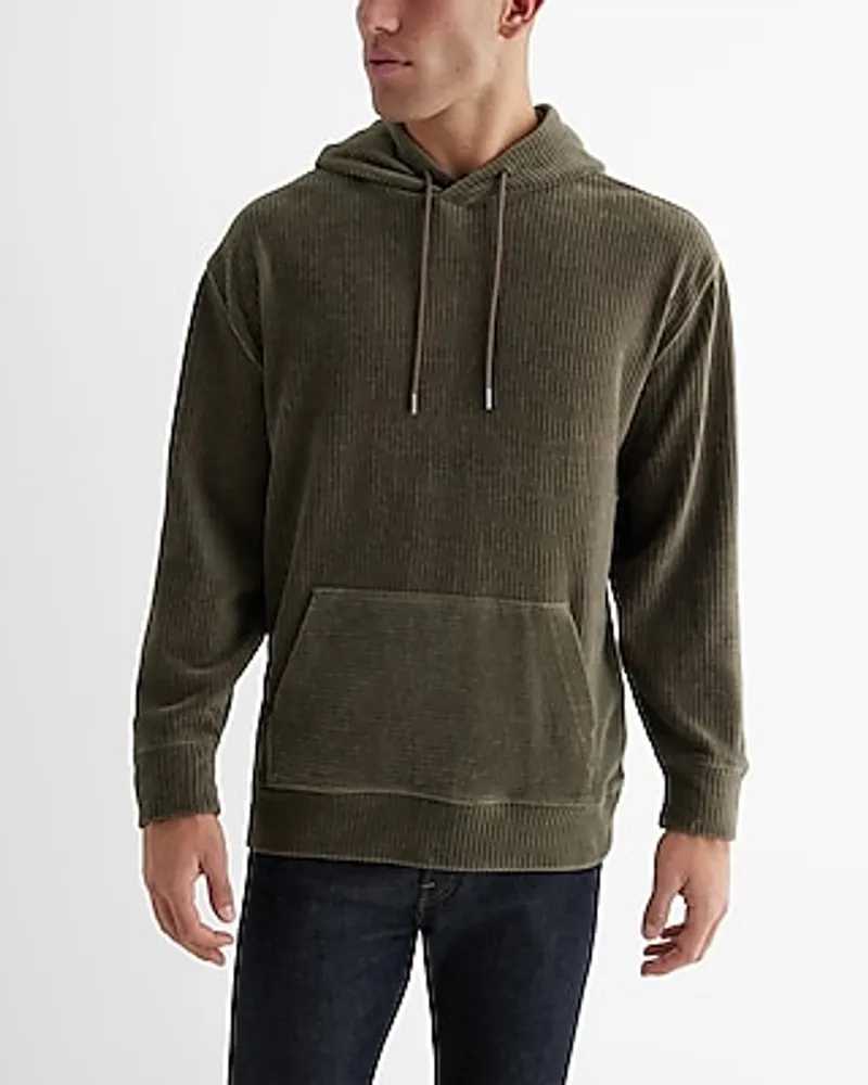 Corduroy Hoodie Green Men's S