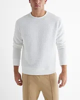 Quilted Crew Neck Sweatshirt White Men's XS