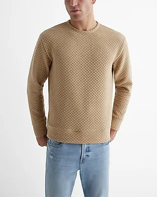 Quilted Crew Neck Sweatshirt Men's XXL Tall